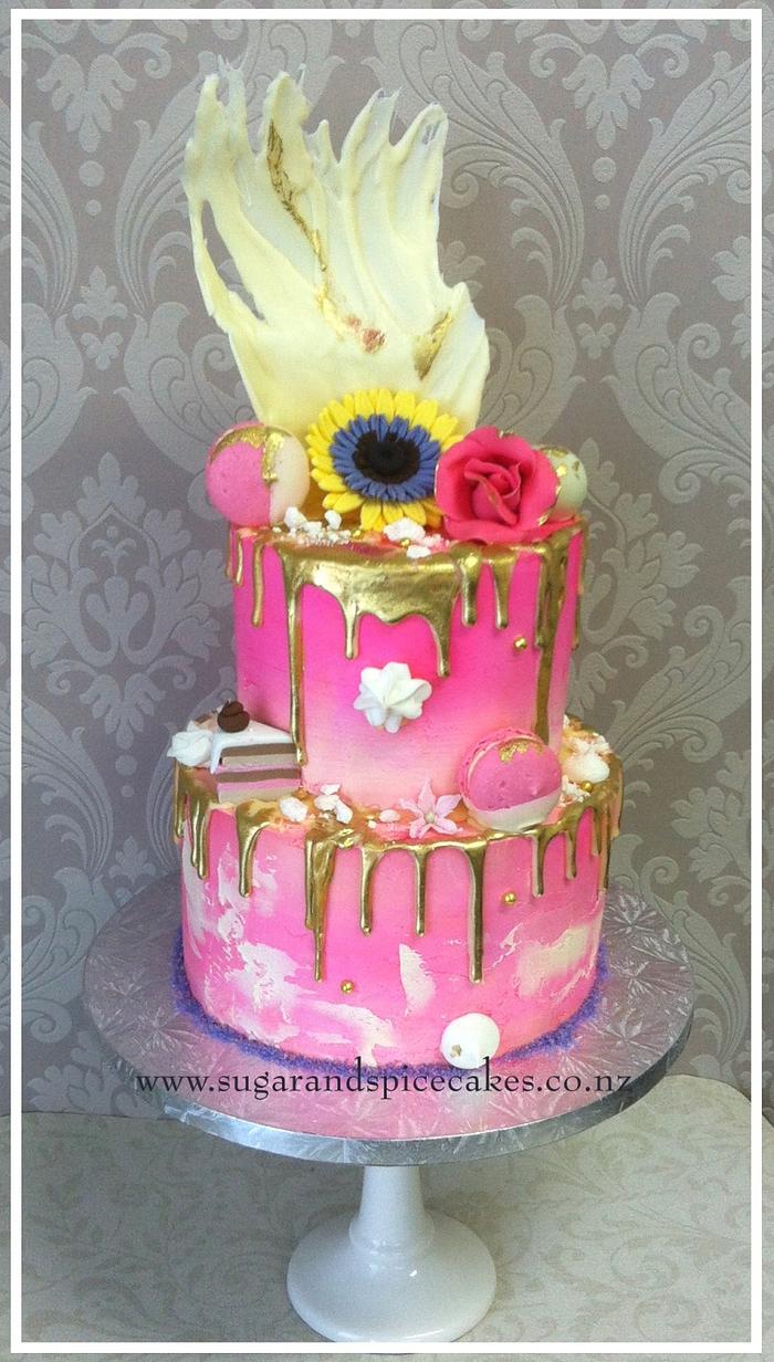 Pink Passion Drip Cake