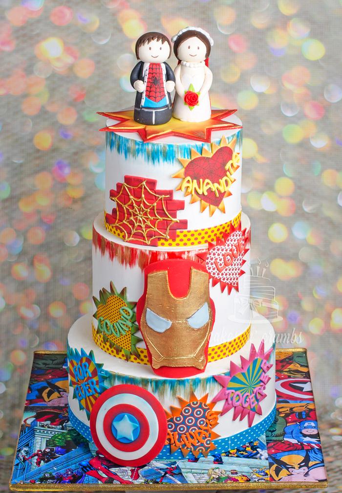 Super hero wedding cake 