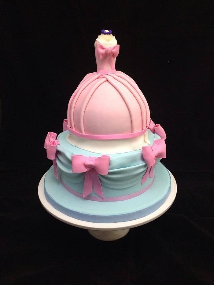 Cinderella gown dress cake
