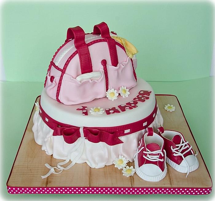 Pink baby cake