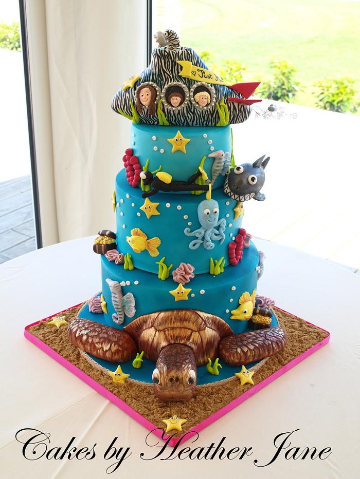 Under the Sea wedding cake