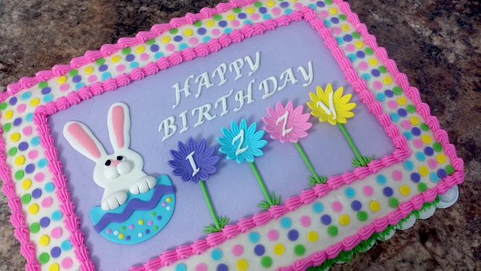 Easter themed birthday cake
