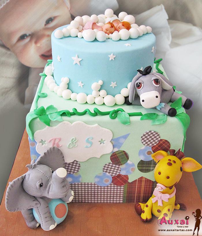 Baby christening cake