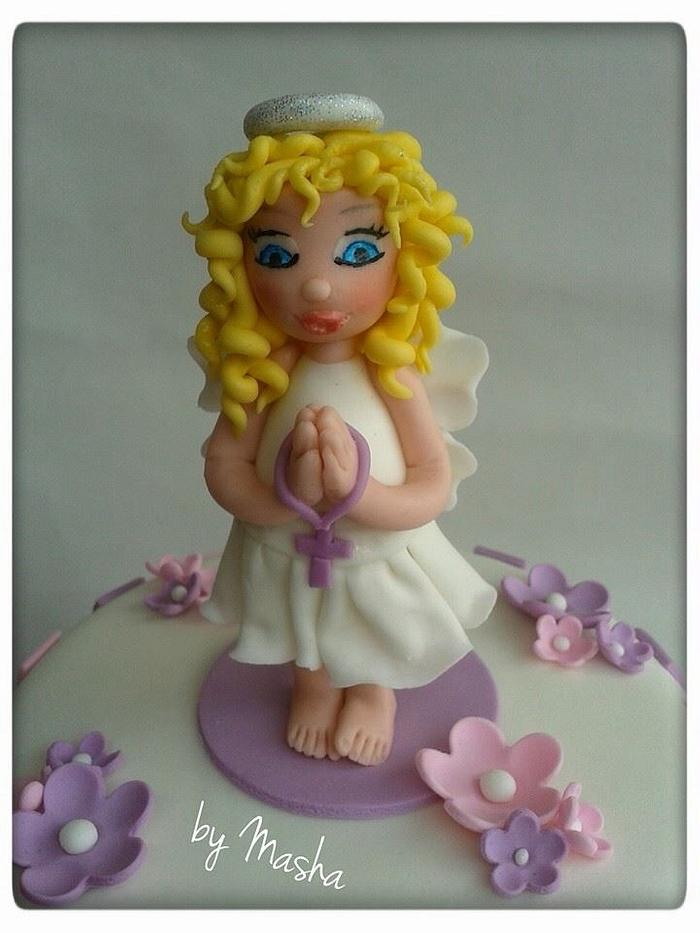 Angel christening cake