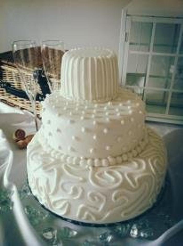 3 Tier Royal Iced Wedding Cake