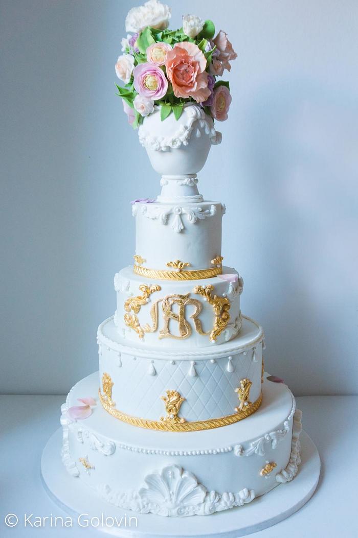 Baroque style wedding cake