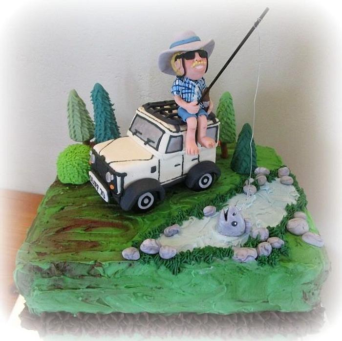 The fisherman and his Jeep cake