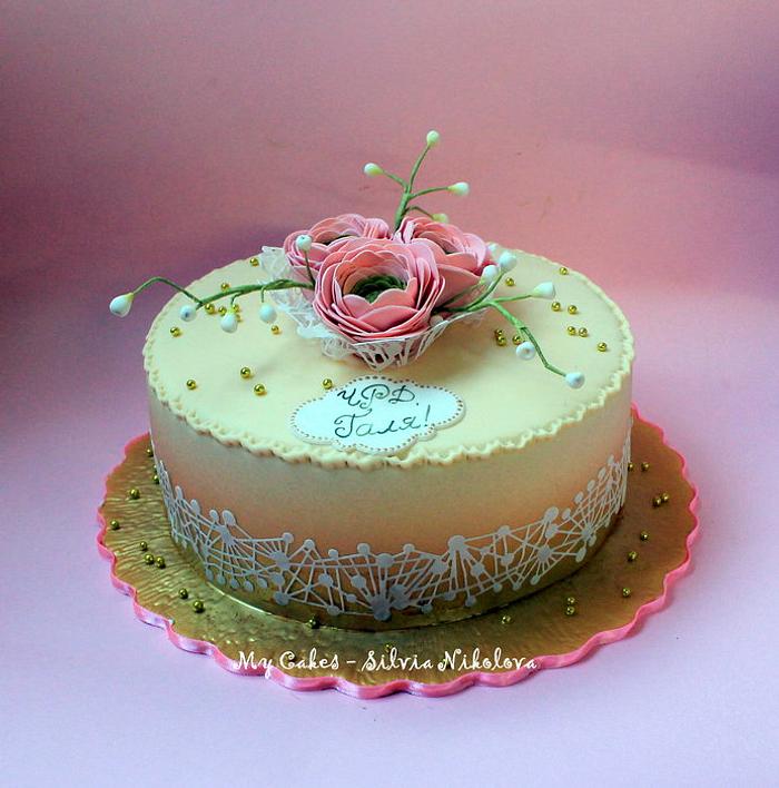 Ranunculus Cake