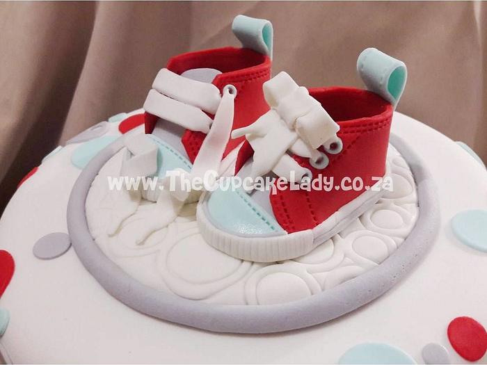 Baby Sneakers on a Cake