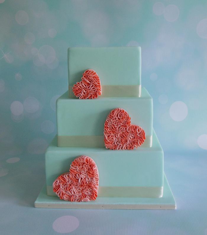 Wedding Cake With Hearts