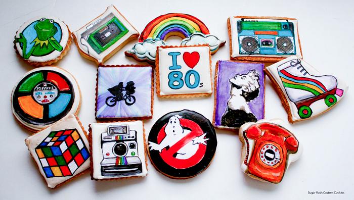 1980's themed cookies