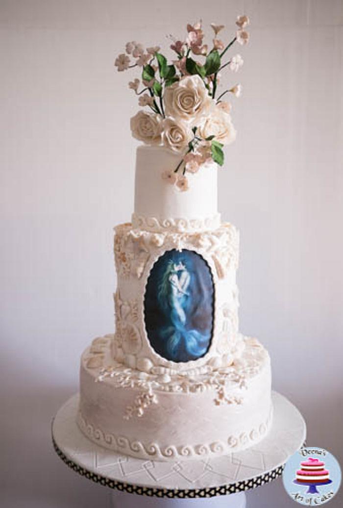 The Mer Couple A Beach Theme Wedding Cake