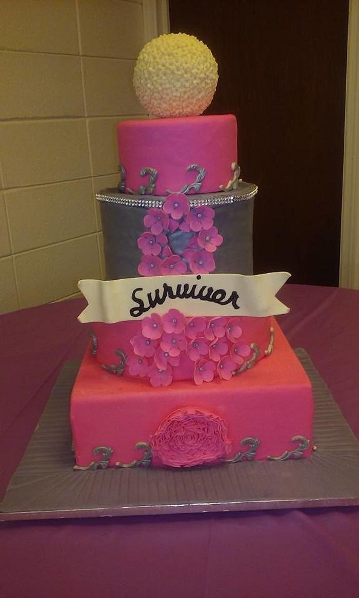 Pink Cancer Survivor Cake