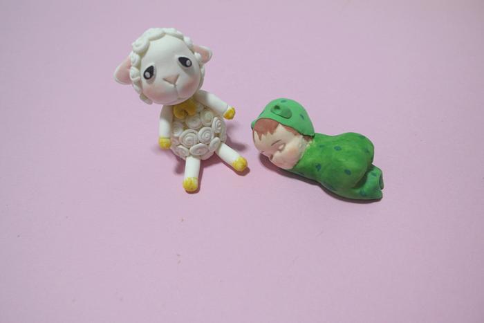 sheep and frog baby