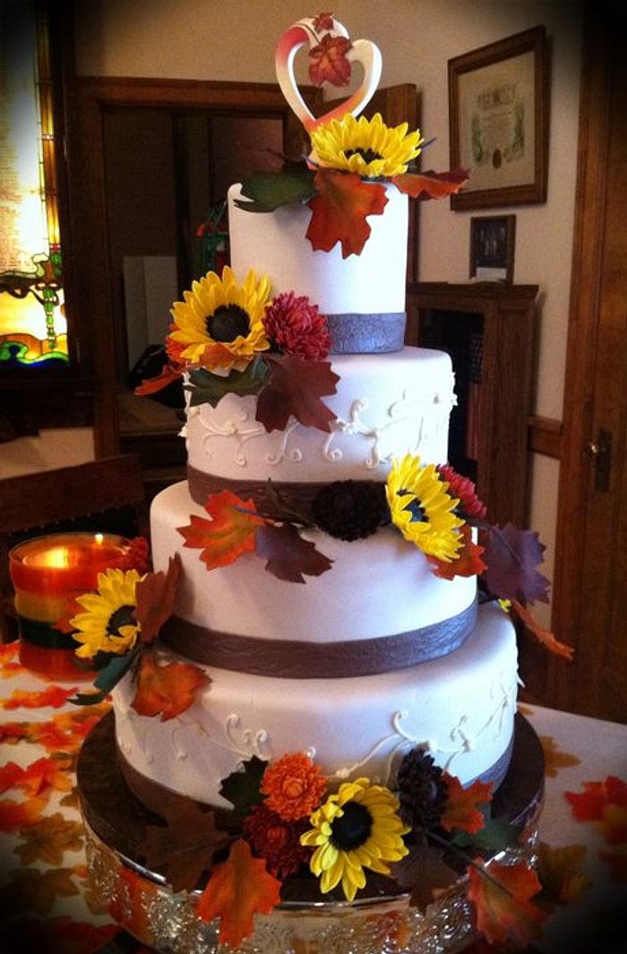 fall wedding cake - Decorated Cake by Skmaestas - CakesDecor