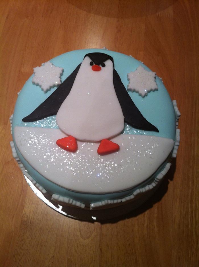 Penguin Christmas cake