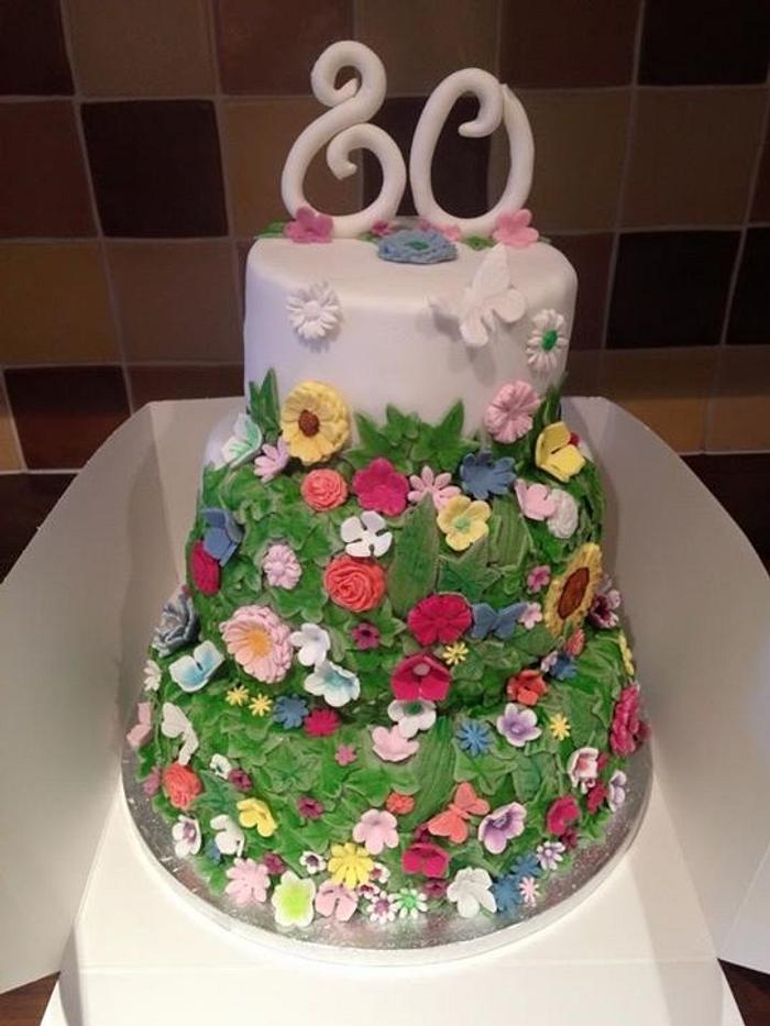 flower cascade cake