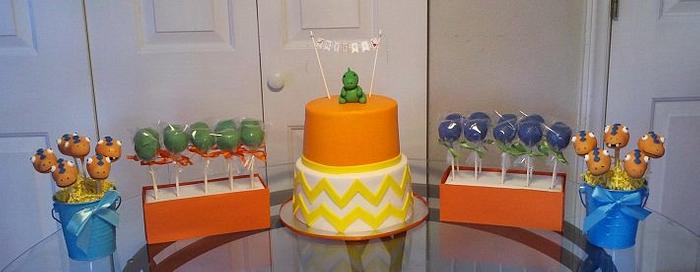 Dino-mite Birthday Cake and Cake Pops