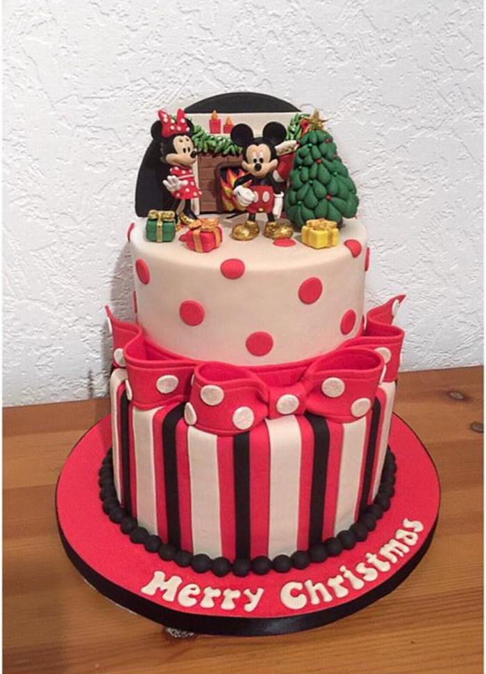 Mickey and Minnie Xmas Cake
