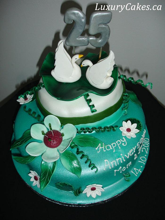Swan Anniversary cake 