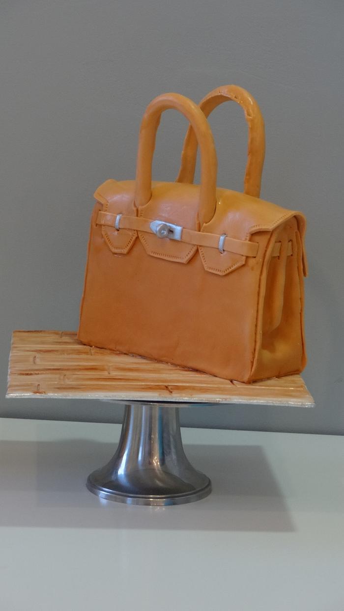 Orange leather purse