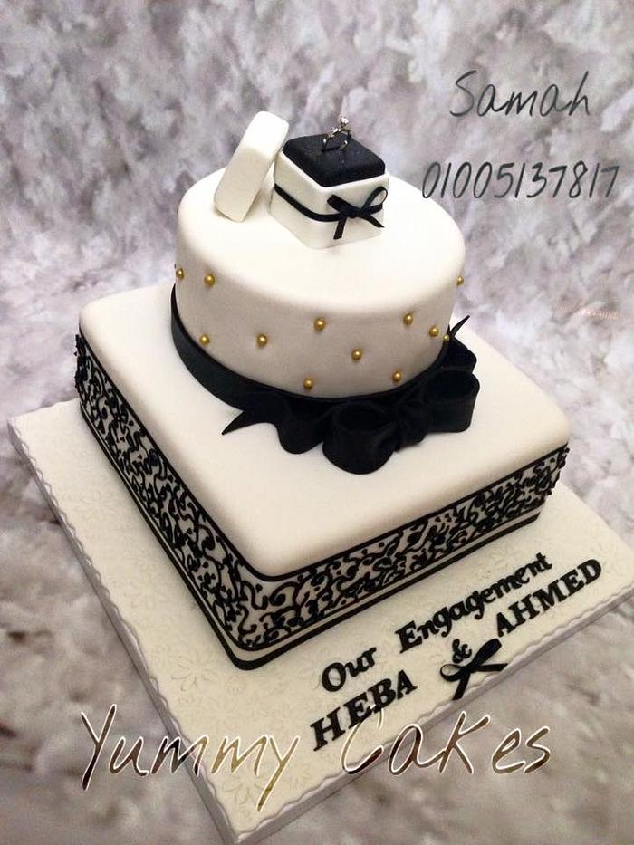 Engagement/Ring ceremony cake of Marine and IT software - CakesDecor