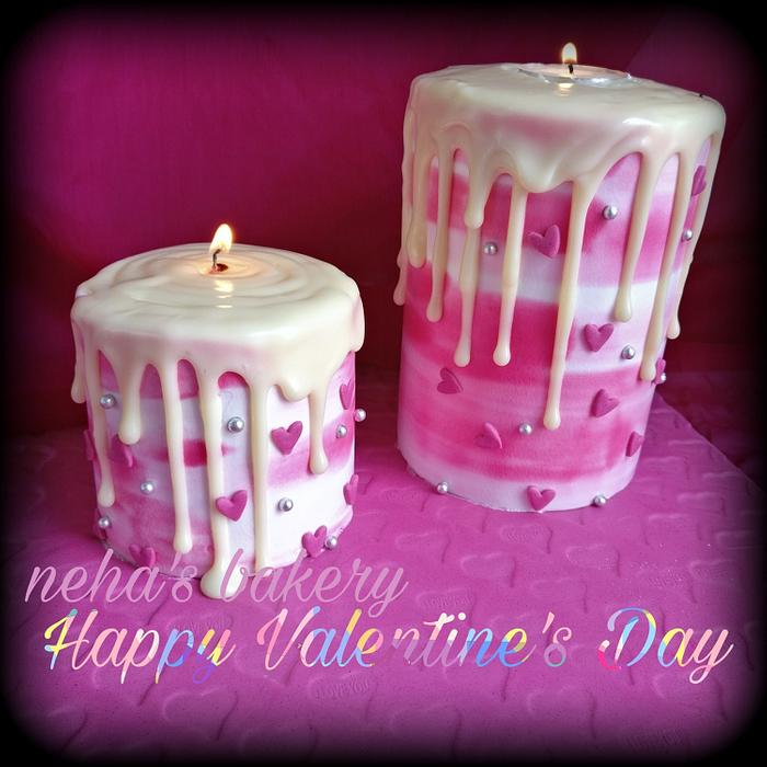 Valentine candle cake