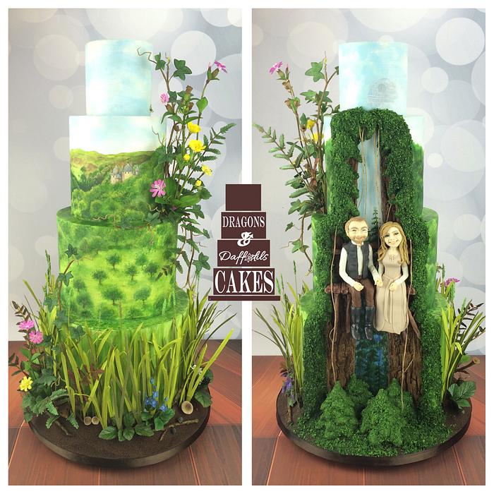 Our woodland and Star Wars wedding cake 