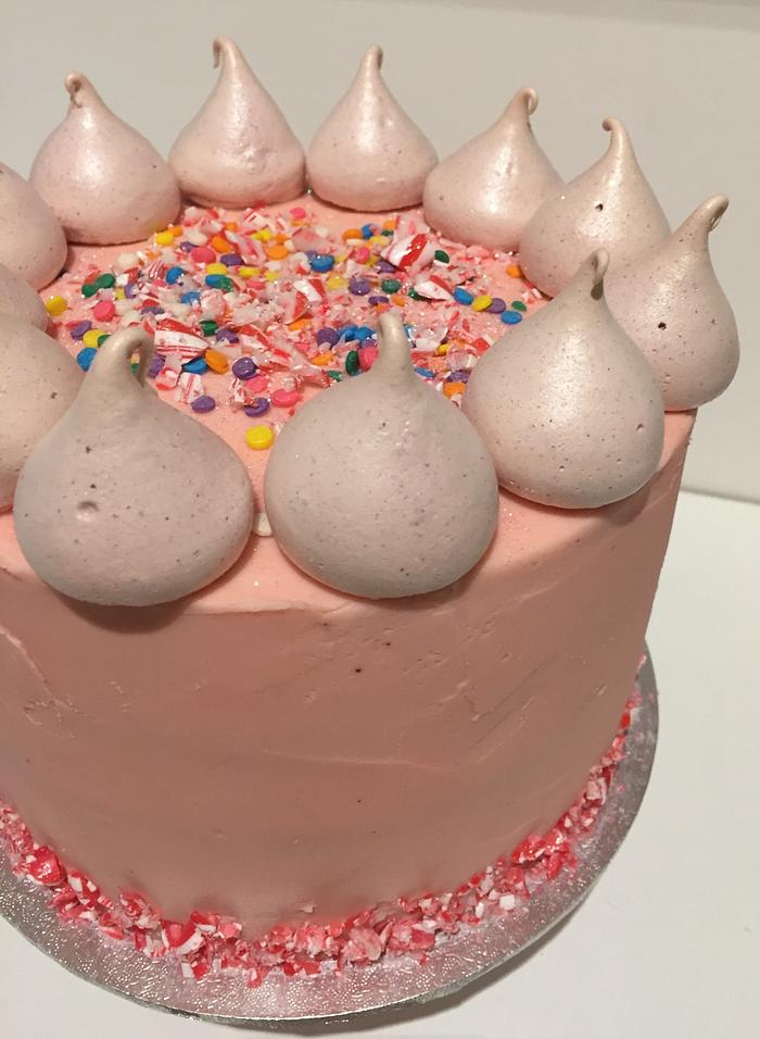 Pink sprinkles cake