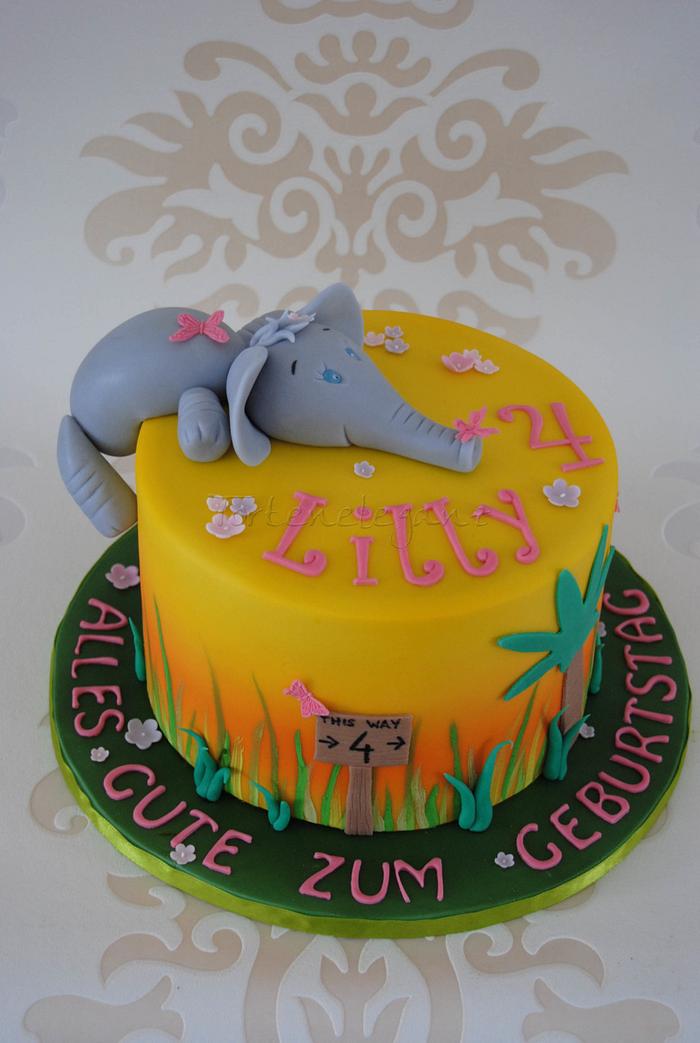 Elephant Jungle Cake