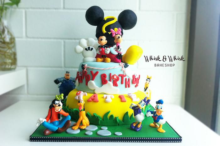 Mickey Mouse clubhouse theme 2 tier birthday cake