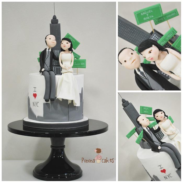 NYC inspired wedding cake