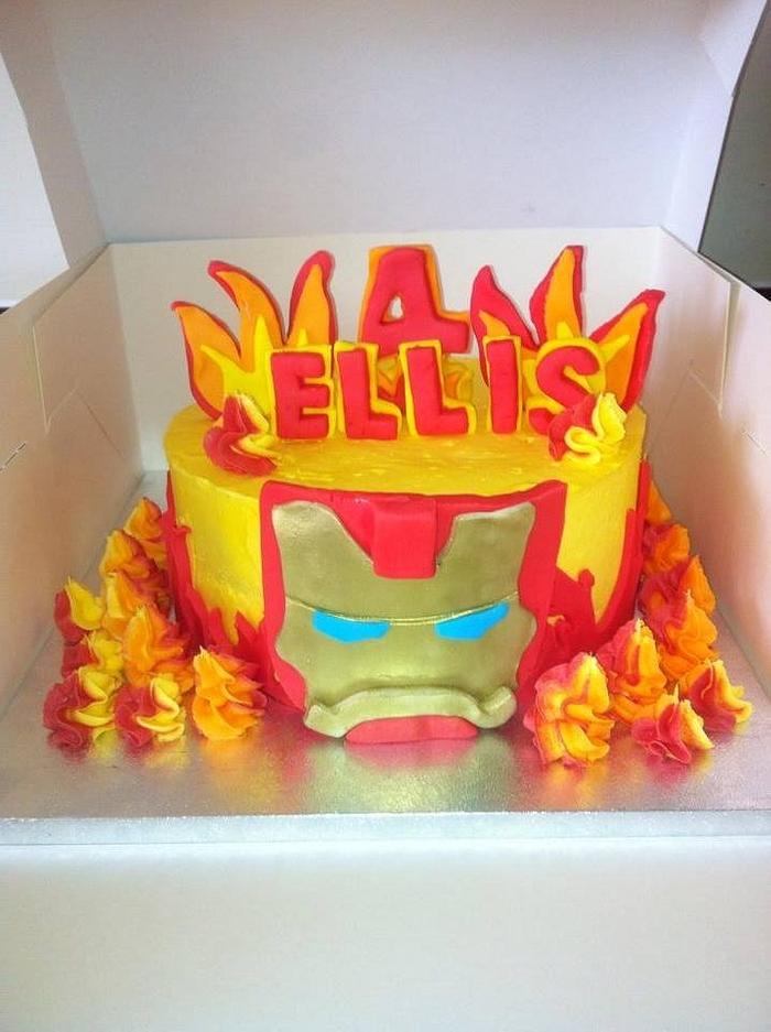 Iron man buttercream cake
