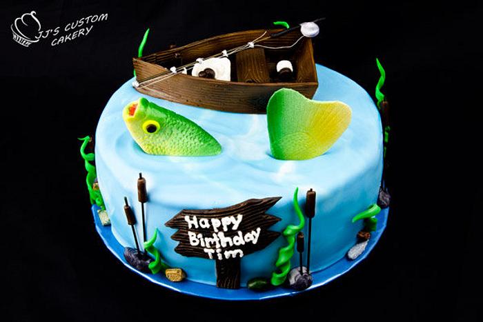 Gone Fishing Birthday Cake