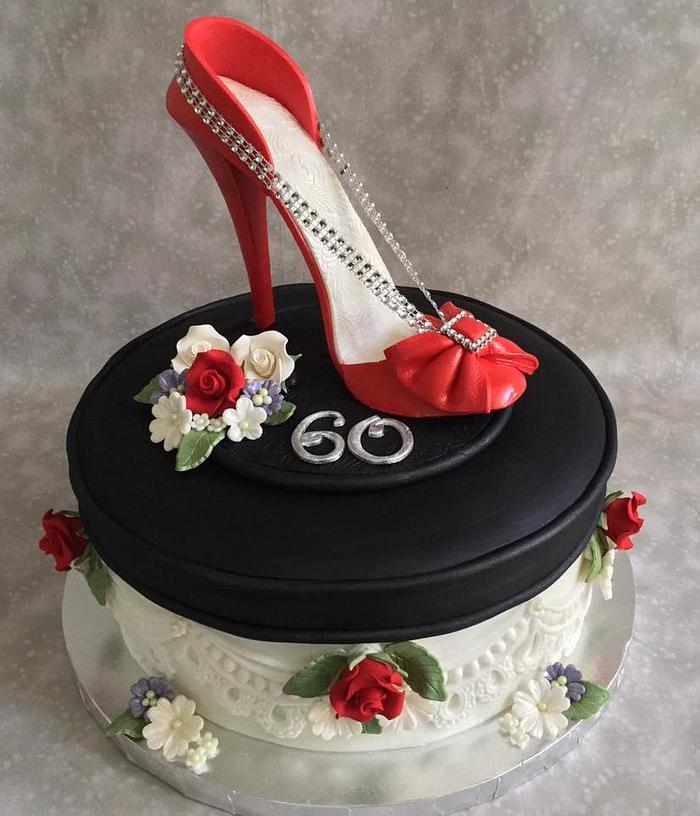 Red High Heel Shoe Cake