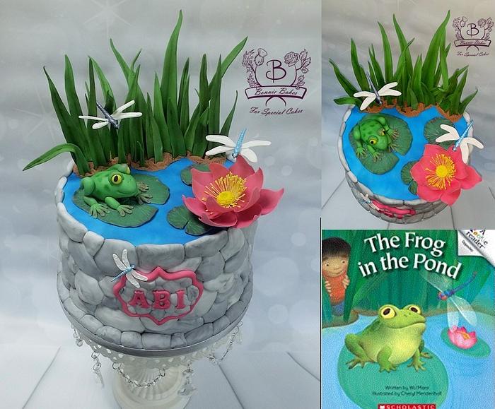 Frog in pond cake