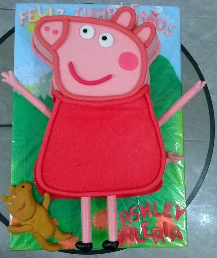 Peppa Pig with Teddy Cake 
