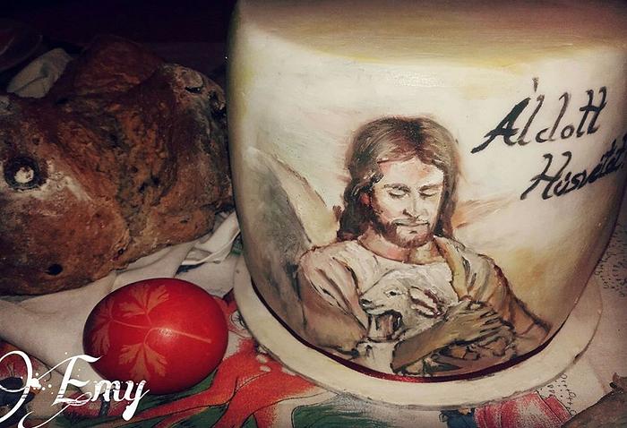 Easter pianted cake / Painted Jesus