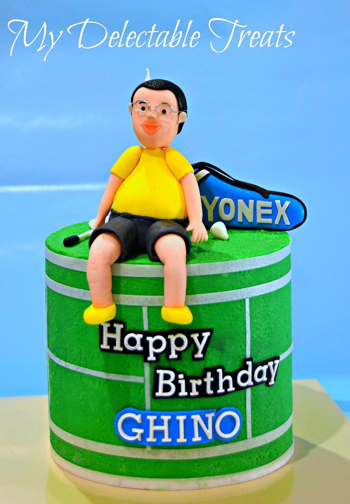 Badminton themed cake for Ghino