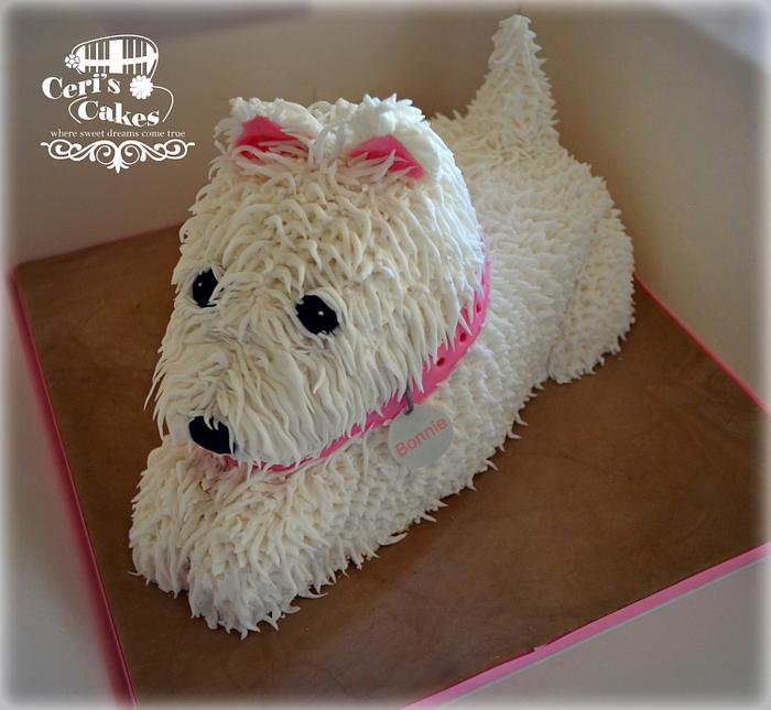 A Westie puppy cake