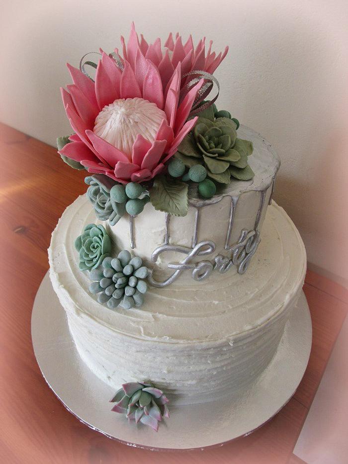 Protea Birthday Cake