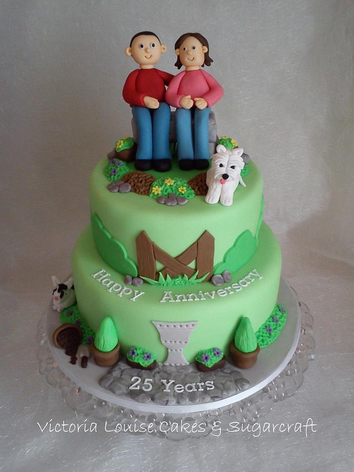 25th Wedding Anniversary Cake Decorated Cake By Cakesdecor