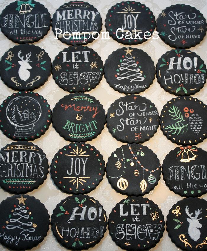 Christmas chalkboard cupcakes