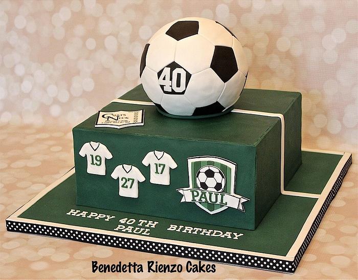 Soccer Theme 40th Birthday Cake