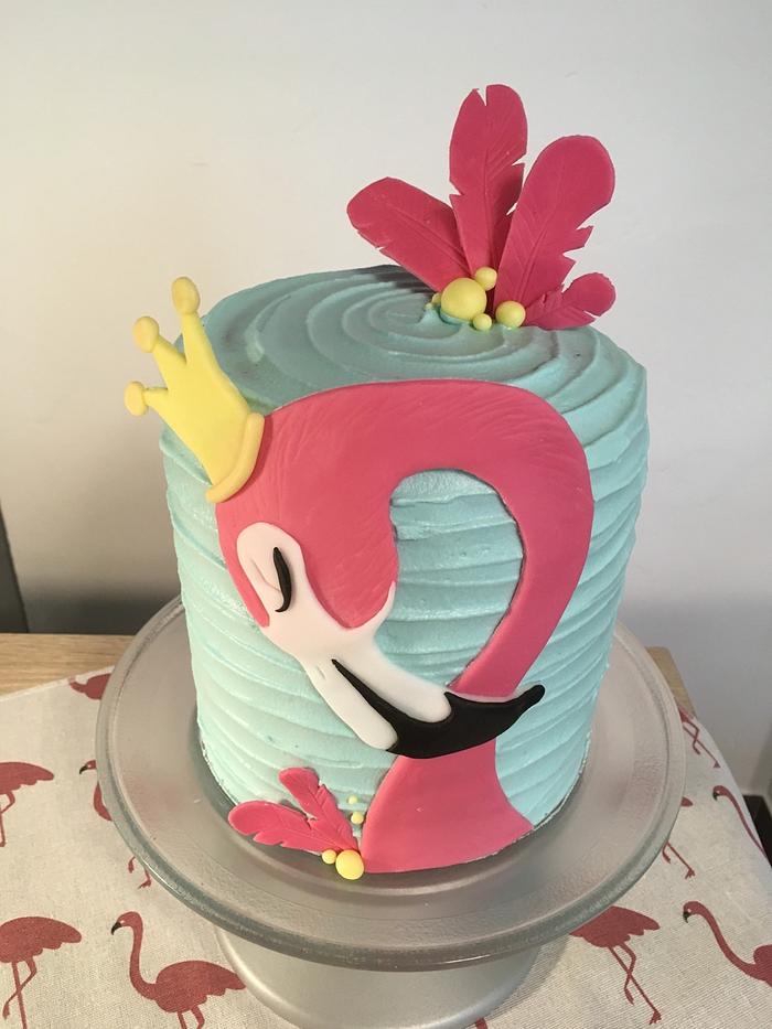 Simple flamingo cake