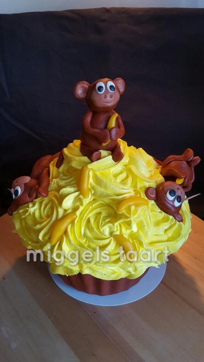 monkey giant cupcake