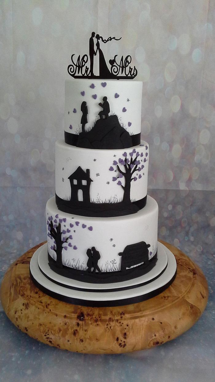 Silohette  wedding cake