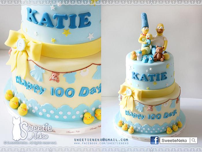 The Simpsons 100 Days celebration cake