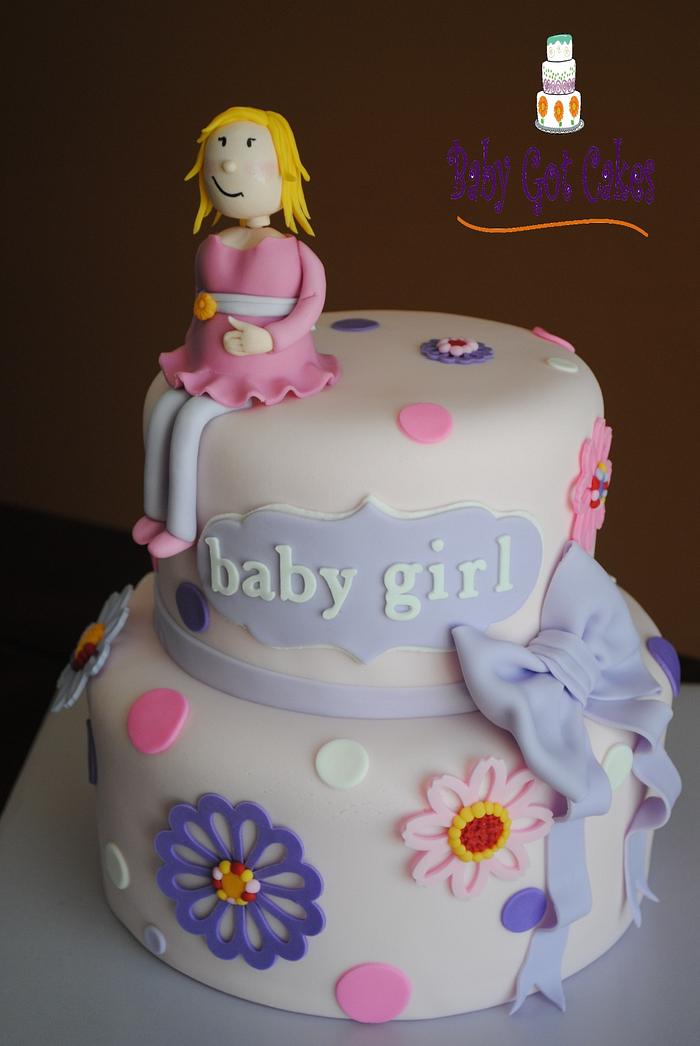 Pregnant Momma Baby Shower Two Tier