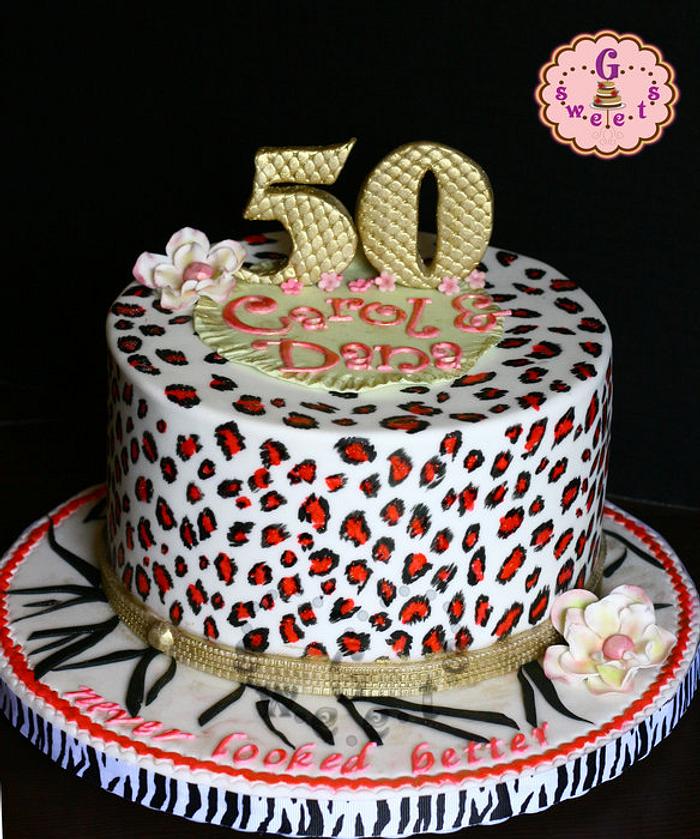 50 Never Looked Better Hot Pink Leopard Print Cake